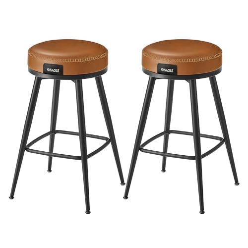 VASAGLE-EKHO-Collection-Tabouret-de-Bar-Lot-de-2-Hauteur-de-Comptoir-Siege-Pivotant-PU-avec-Coutures-Style-Moderne-Mi-siecle-pour-Cuisine-Bar-Montage-Facile-0