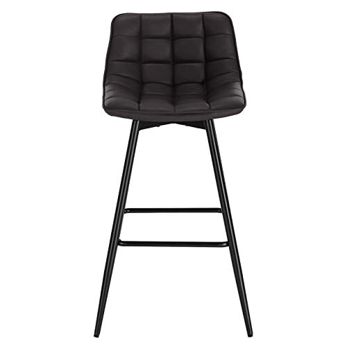 WOLTU-Lot-de-2-Tabouret-de-Bar-Design-Chaise-Haute-pour-Bar-Bistro-siege-en-VeloursSimilicuir-avec-Repose-Pieds-Cadre-en-metal-0-2