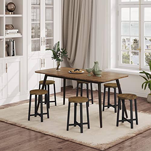 WOLTU-Chaises-Salle-a-Manger-Lot-de-2-Chaise-de-Cuisine-Tabouret-Cuisine-en-Bois-dIngenierie-et-Metal-Style-Industriel-Marron-Rustique-Noir-BH370hov-2-0-0