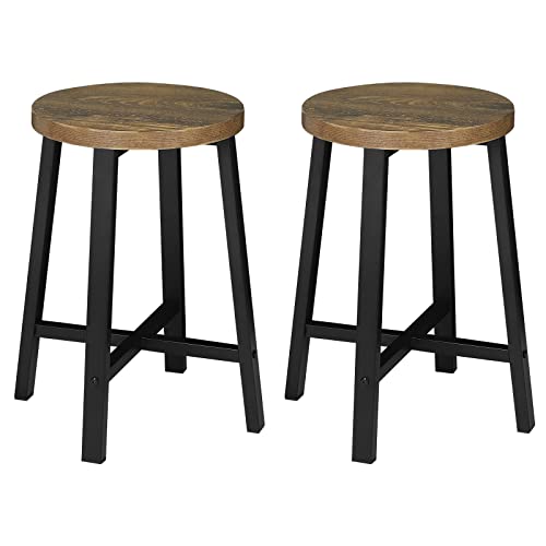 WOLTU-Chaises-Salle-a-Manger-Lot-de-2-Chaise-de-Cuisine-Tabouret-Cuisine-en-Bois-dIngenierie-et-Metal-Style-Industriel-Marron-Rustique-Noir-BH370hov-2-0