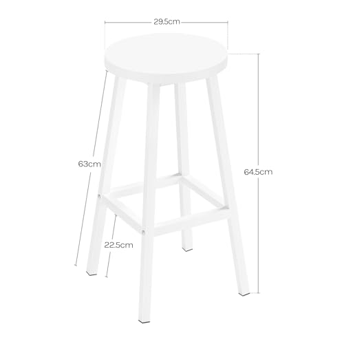 Klihome-Tabouret-de-Bar-Lot-de-2-Tabouret-Fixe-Haut-Chaise-Haute-Cuisine-Siege-Rond-en-Bois-dIngenierie-Structure-Metallique-Repose-Pieds-Style-ModerneIndustriel-3574-0-1