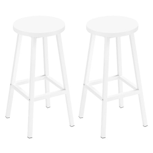 Klihome-Tabouret-de-Bar-Lot-de-2-Tabouret-Fixe-Haut-Chaise-Haute-Cuisine-Siege-Rond-en-Bois-dIngenierie-Structure-Metallique-Repose-Pieds-Style-ModerneIndustriel-3574-0