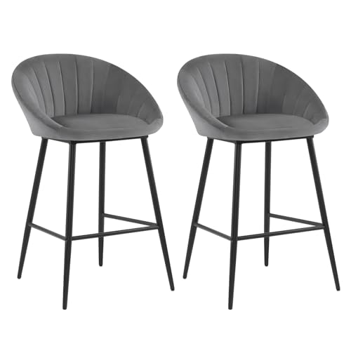EUGAD-Tabouret-Bar-Lot-de-2-Chaise-de-Bar-Fixe-Chaise-Haute-Cuisine-en-Velours-Siege-Rembourre-avec-Dossier-en-Coquillage-avec-Pieds-en-Metal-et-Repose-Pieds-BY14-2-0