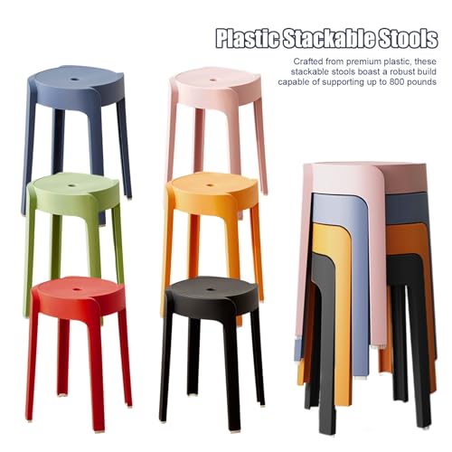 Roadoor-Tabouret-Plastique-Lot-De-6-Tabourets-Empilables-en-Plastique-Chaises-De-Bar-Dos-Nu-Antiderapantes-Impermeables-pour-Cuisine-Salle-A-Manger-Salon-0-2