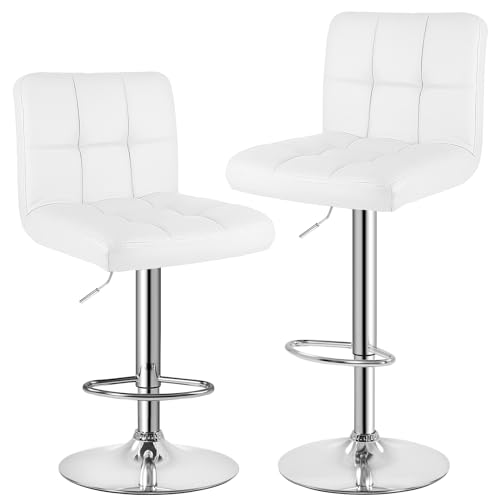 bigzzia-Tabouret-de-Bar-Lot-de-2-Rotatif-sur-360Chaise-de-Bar-Reglable-en-Hauteur-avec-Similicuir-avec-Dossier-et-Repose-Pieds-Convient-pour-Cuisine-Comptoir-Bar-0