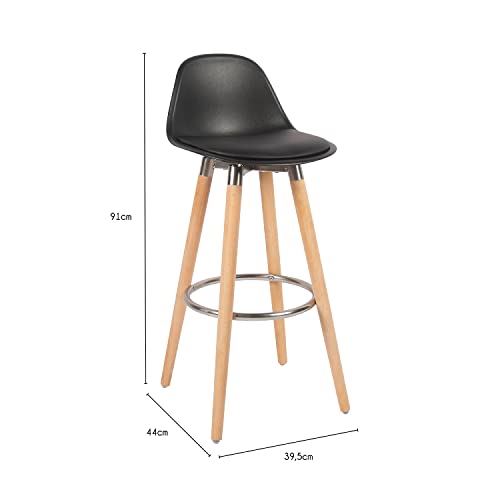 Box-and-beyond-Lot-de-Tabouret-de-Bar-en-Bois-Chaise-Haute-pour-Bar-Chaise-de-Cuisine-Hauteur-91-cm-Tabouret-Noir-avec-Repose-Pieds-0-1