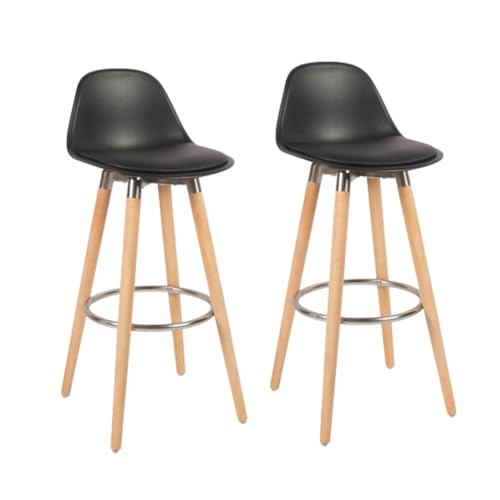 Box-and-beyond-Lot-de-Tabouret-de-Bar-en-Bois-Chaise-Haute-pour-Bar-Chaise-de-Cuisine-Hauteur-91-cm-Tabouret-Noir-avec-Repose-Pieds-0