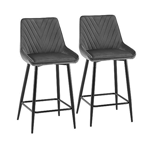 CLIPOP-Lot-de-2-tabourets-de-bar-rembourres-en-velours-Tabouret-de-travail-de-salle-a-manger-de-maquillage-de-cuisine-Ergonomiques-Avec-dossier-0