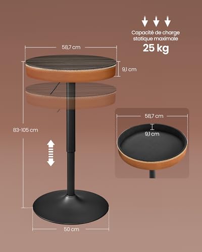 VASAGLE-EKHO-Collection-Table-de-Bar-Reglable-en-Hauteur-Petite-Table-avec-Rangement-PU-avec-Coutures-Style-Moderne-Mi-siecle-Bar-Cuisine-Salon-0-0