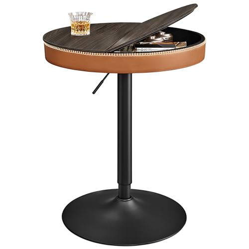 VASAGLE-EKHO-Collection-Table-de-Bar-Reglable-en-Hauteur-Petite-Table-avec-Rangement-PU-avec-Coutures-Style-Moderne-Mi-siecle-Bar-Cuisine-Salon-0