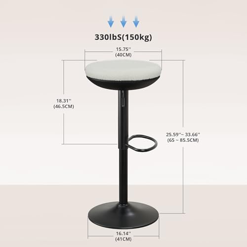IWMH-Tabourets-de-Bar-Pivotants-Lot-de-2-Tabourets-de-Bar-Ronds-Modernes-sans-Dossier-Chaise-de-Bar-de-Comptoir-a-Hauteur-Reglable-pour-la-Cuisine-Le-Restaurant-Le-Bar-et-Le-Cafe-0-1