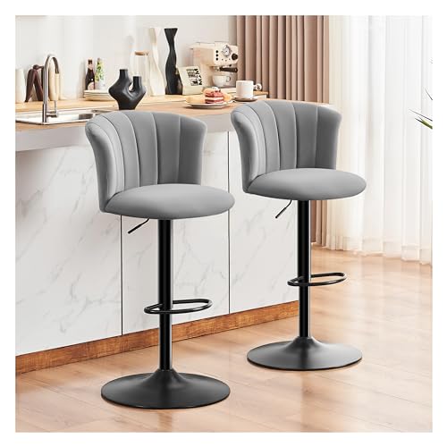 STOOLINK-Tabouret-de-Bar-Lot-de-2-Chaise-de-Bar-Tissu-Velours-Soie-Cuisine-Siege-Bar-Reglables-Chaises-Bar-Tabourets-de-Bar-avec-Repose-Pieds-Convient-pour-Cuisine-Comptoir-Bar-0