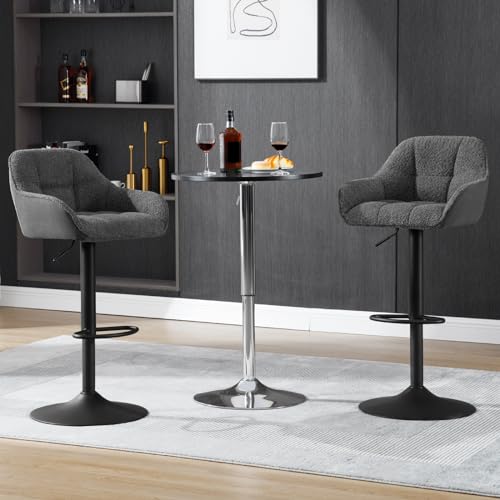 WOLTU-Tabouret-Bar-Lot-de-2-Chaise-de-Bar-Chaise-Haute-Bar-Chaise-Haute-Cuisine-Reglable-en-Hauteur-avec-Accoudoirs-et-Repose-Pieds-Cadre-en-Metal-3019-0-0