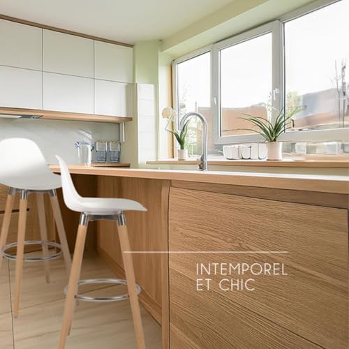 Box-and-beyond-Tabouret-de-Bar-en-Bois-Chaise-Haute-pour-Bar-Chaise-de-Cuisine-Hauteur-91-cm-Tabouret-Blanc-avec-Repose-Pied-0-2