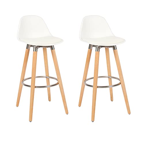 Box-and-beyond-Tabouret-de-Bar-en-Bois-Chaise-Haute-pour-Bar-Chaise-de-Cuisine-Hauteur-91-cm-Tabouret-Blanc-avec-Repose-Pied-0