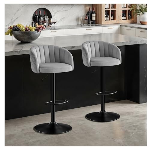 STOOLINK-Tabouret-de-Bar-Lot-de-2-Chaise-de-Bar-Tissu-Velours-de-Lait-Chaises-Bar-Reglables-avec-Dossier-et-Accoudoir-Tabourets-de-Bar-avec-Repose-Pieds-Tabouret-Bar-pour-Cuisine-Bar-0