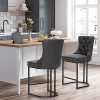 ALPHA-HOME-Lot-de-2-tabourets-de-bar-modernes-de-66-cm-de-hauteur-de-comptoir-en-cuir-synthetique-avec-dossier-boutonne-et-bordure-en-rivets-rembourres-avec-pieds-en-metal-robustes-Noir-0-1 ALPHA-HOME-Lot-de-2-tabourets-de-bar-modernes-de-66-cm-de-hauteur-de-comptoir-en-cuir-synthetique-avec-dossier-boutonne-et-bordure-en-rivets-rembourres-avec-pieds-en-metal-robustes-Noir-0-1