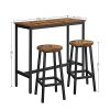 VASAGLE-Ensemble-de-Table-et-Tabourets-Hauts-Table-de-Cuisine-avec-2-Chaises-de-Bar-pour-Salle-a-Manger-Cadre-en-Acier-Style-Industriel-Marron-Rustique-et-Noir-LBT219B01-0-2
