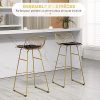 HOMCOM-Lot-de-2-Tabourets-de-Bar-Design-Chaise-Haute-pour-Bar-Bistro-avec-Repose-Pied-Structure-metal-et-Coussin-Velours-Noir-et-dore-0-2