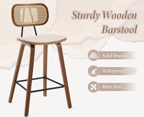 chairus-Tabourets-de-Bar-Lot-de-2-Tabourets-de-Comptoir-Bois-et-Metal-Chaise-Haute-Bar-avec-Dossier-Rotin-pour-Central-Ilot-0-2