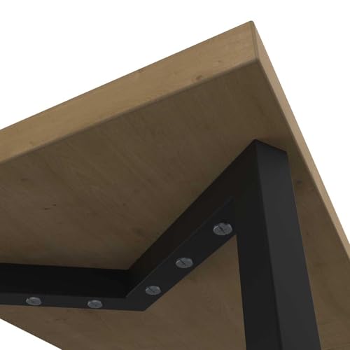 Demeyere-Banc-en-Bois-Multifonctionnel-Tendance--Style-Industriel--Coloris-Chene-Hamilton-Finitions-Noir-Mat-158-x-44-x-40-cm-0-2
