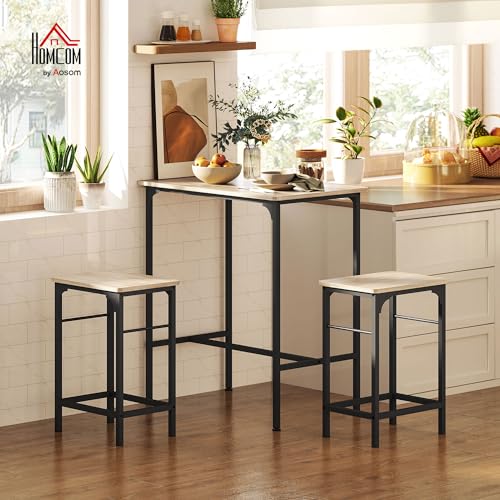 HOMCOM-Ensemble-Table-de-Bar-avec-tabourets-Table-a-Manger-Debout-avec-2-chaises-de-Bar-Cadre-en-Acier-pour-Cuisine-Salle-a-Manger-et-Salon-Effet-Bois-Naturel-0-0