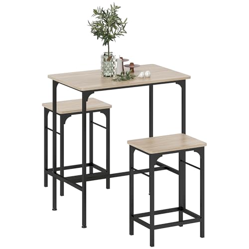 HOMCOM-Ensemble-Table-de-Bar-avec-tabourets-Table-a-Manger-Debout-avec-2-chaises-de-Bar-Cadre-en-Acier-pour-Cuisine-Salle-a-Manger-et-Salon-Effet-Bois-Naturel-0