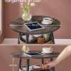 VASAGLE-EKHO-Collection-Table-de-Bar-avec-Rangement-Table-Haute-Ronde-PU-avec-Coutures-Style-Moderne-Mi-siecle-Bar-Cuisine-Salon-Assemblage-Facile-0-2