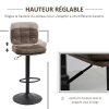 HOMCOM-Lot-de-2-tabourets-de-Bar-chaises-Hautes-avec-Repose-Pieds-Acier-Style-Industriel-Assise-incurvee-0-2