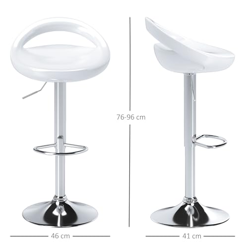 HOMCOM-Lot-de-2-tabourets-de-Bar-chaises-de-Bar-reglable-en-Hauteur-Chaise-Haute-Cuisine-avec-Dossier-Repose-Pieds-pivotant-360-ABS-et-metal-pour-Salle-a-Manger-comptoir-46x41x76-96cm-0-1