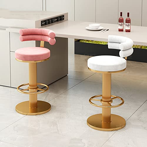 Lot-de-2-tabourets-de-bar-en-fer-forge-dore-avec-dossier-incurve-rembourre-et-rotation-a-360--Tabourets-hauts-reglables-en-hauteur-pour-cuisine-et-salle-a-manger-0-0