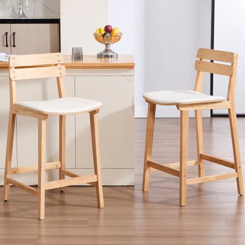 Ya-Home-Tabouret-de-Bar-Cuir-PU-Lot-de-2-Chaise-de-Bar-en-Bois-avec-Coussin-en-Cuir-PU-Chaise-Haute-Bar-Vintage-pour-CuisineIlot-Central-0
