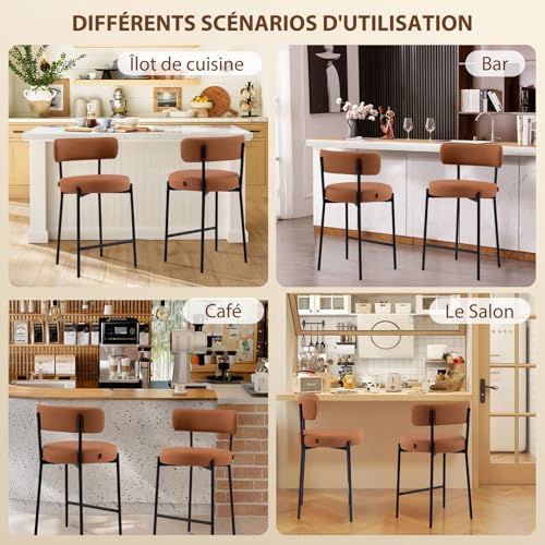 Ckaff-Tabouret-de-Bar-Tabouret-de-Cuisine-Pivotants-360Chaise-de-Bar-Reglable-en-Hauteur-avec-et-Repose-Pieds-Accoudoirs-pour-Cuisine-Comptoir-Bar-0-1