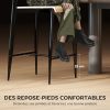 HOMCOM-Lot-de-2-tabourets-de-Bar-chaises-de-Bar-tabourets-de-Cuisine-Hauts-65H-cm-avec-Dossier-Structure-en-Acier-Effet-Bois-Naturel-0-2