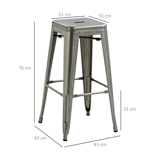 HOMCOM-Lot-de-4-tabourets-de-Bar-Empilable-Chaise-de-Bar-Industriel-avec-Repose-Pied-Hauteur-dAssise-76-cm-metal-0-1