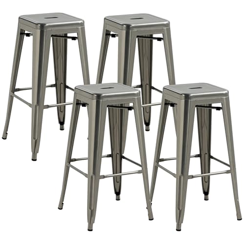HOMCOM-Lot-de-4-tabourets-de-Bar-Empilable-Chaise-de-Bar-Industriel-avec-Repose-Pied-Hauteur-dAssise-76-cm-metal-0