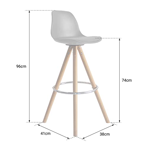 Happy-Garden-Lot-de-2-tabourets-scandinaves-Tobias-Noirs-avec-Coussin-Tabouret-de-Bar-avec-Dossier-et-Repose-Pieds-Chaise-de-Cuisine-Style-scandinaves-avec-Pied-en-Bois-de-hetre-Massif-0-1