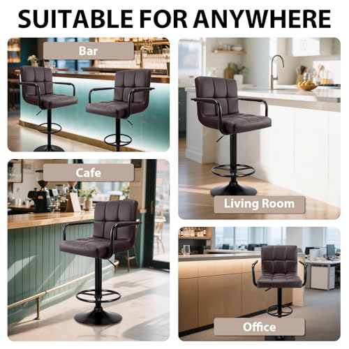 WoRaum-2-Tabourets-de-Bar-Elegants-et-Confrotables-Hauteur-Reglable-Pivotants-360-avec-Dossier-et-Accoudoirs-Ideals-pour-Votre-Ilot-Cuisine-Salle-a-Manger-ou-Bar-Moderne-0-1