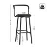 YATINEY-Tabourets-de-Bar-Lot-de-2-Chaises-de-Bar-Haute-de-32-cm-avec-siege-en-PU-rembourre-et-Repose-Pieds-Chaises-de-Cuisine-industrielles-pour-Cuisine-Bistro-cafe-Noir-XBY03L2BB-0-1 YATINEY-Tabourets-de-Bar-Lot-de-2-Chaises-de-Bar-Haute-de-32-cm-avec-siege-en-PU-rembourre-et-Repose-Pieds-Chaises-de-Cuisine-industrielles-pour-Cuisine-Bistro-cafe-Noir-XBY03L2BB-0-1